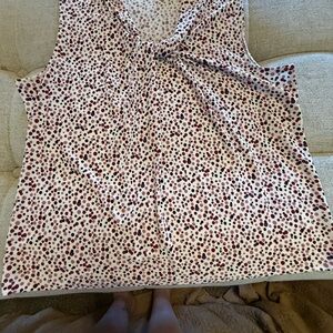 Polka Dot Sleeveless Top - pink purple and white